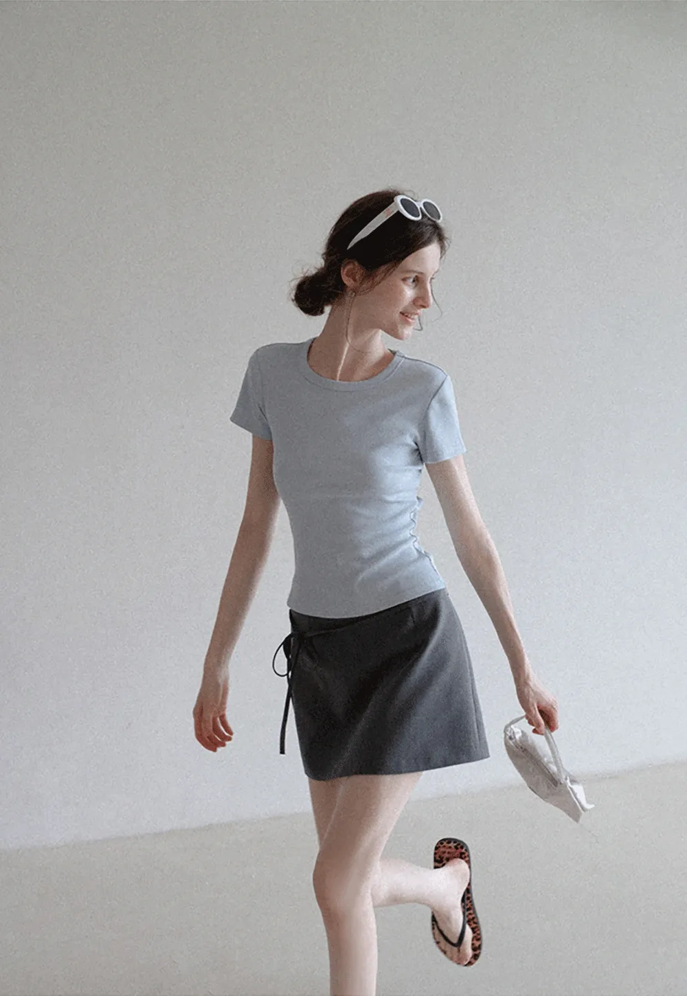 Women’s Basic Ribbed Knit T-Shirt