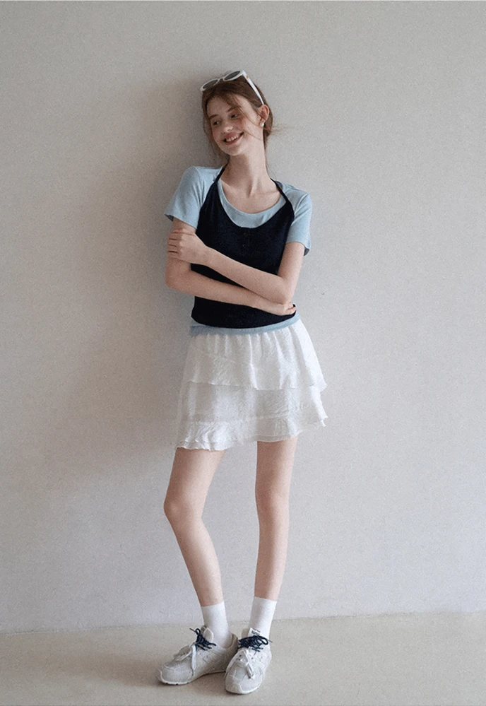 Women’s Asymmetrical Ruffle Mini Skirt