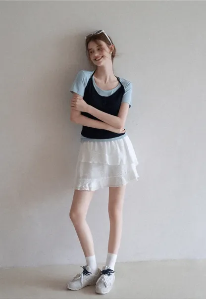 Women’s Asymmetrical Ruffle Mini Skirt