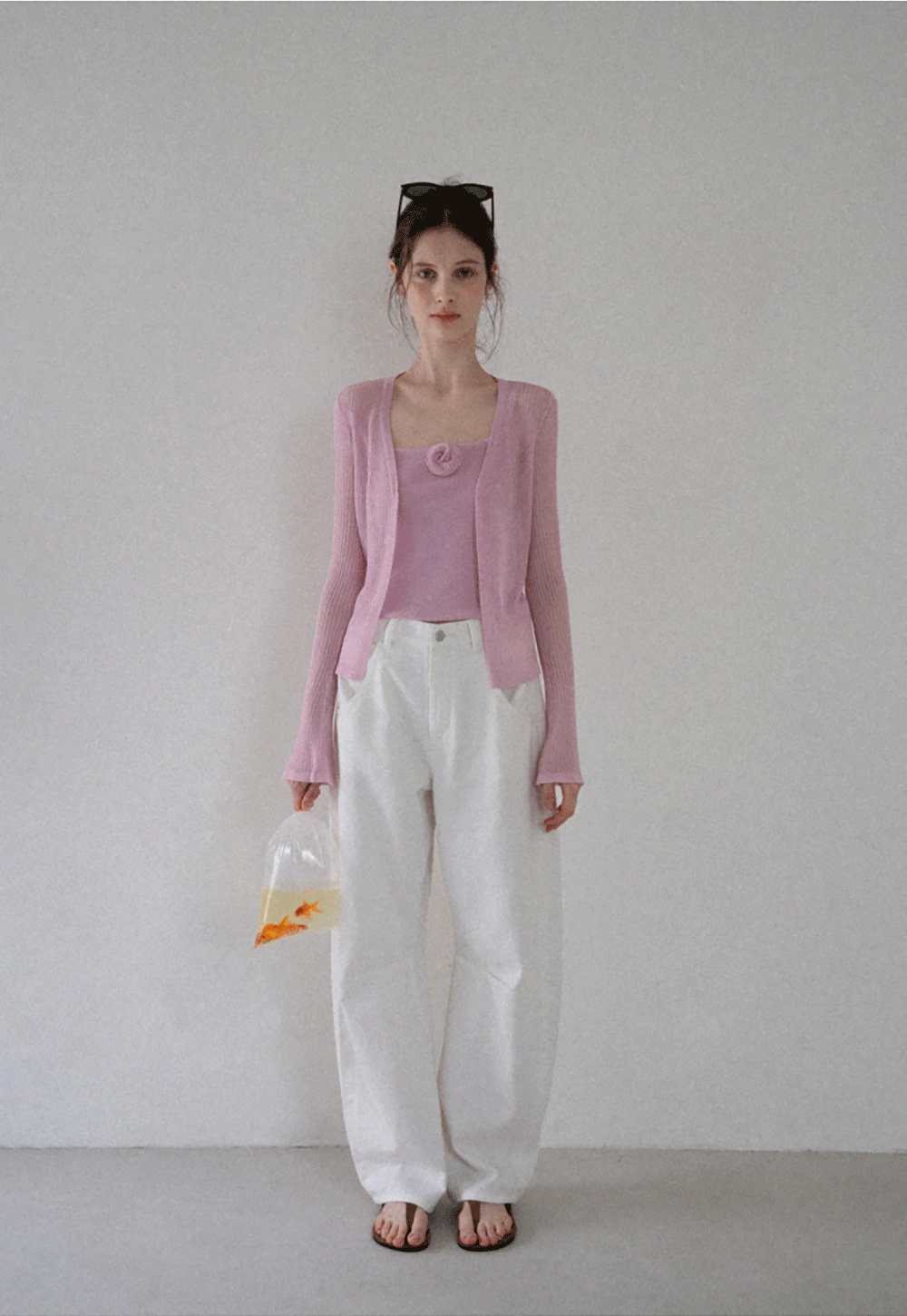 Women's Knit Cami and Sheer Cardigan Set