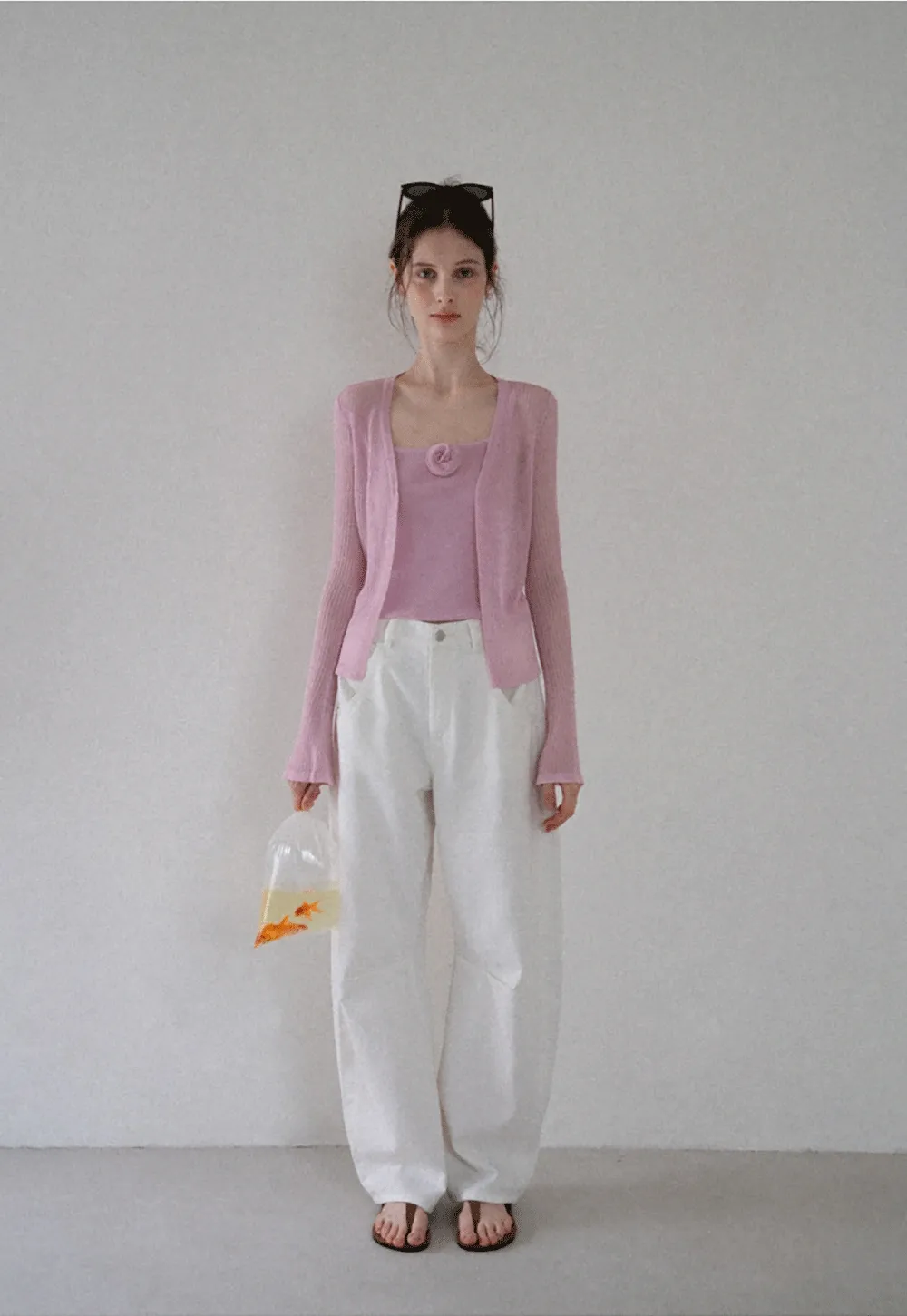 Women's Knit Cami and Sheer Cardigan Set