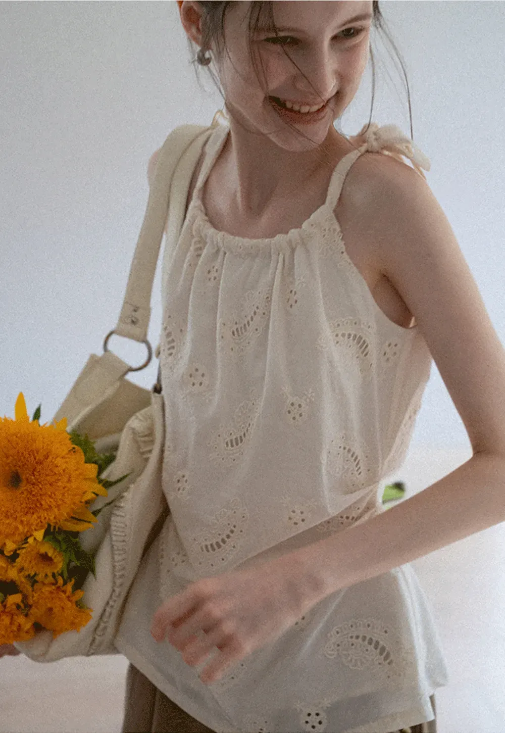 Eyelet Embroidered Cami Top