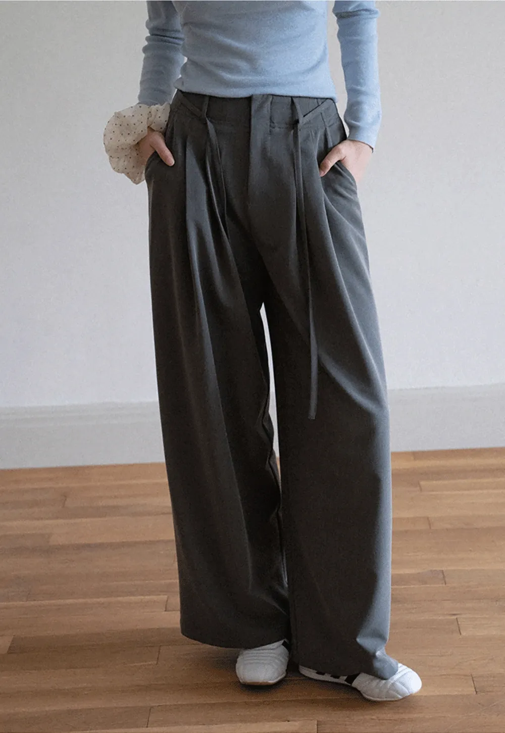 Pleated Wide-Leg Trousers