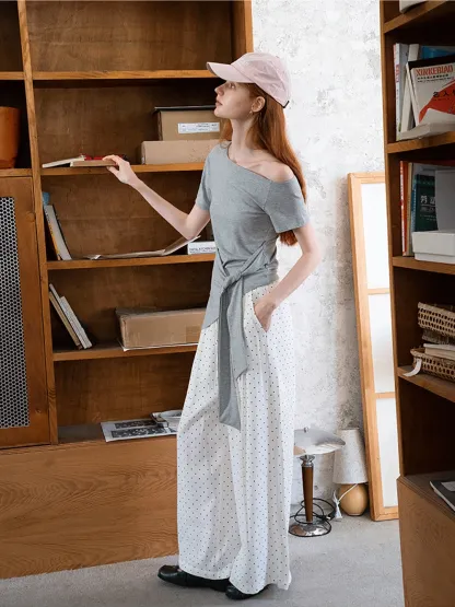 Off-Shoulder Top with Tie Waist