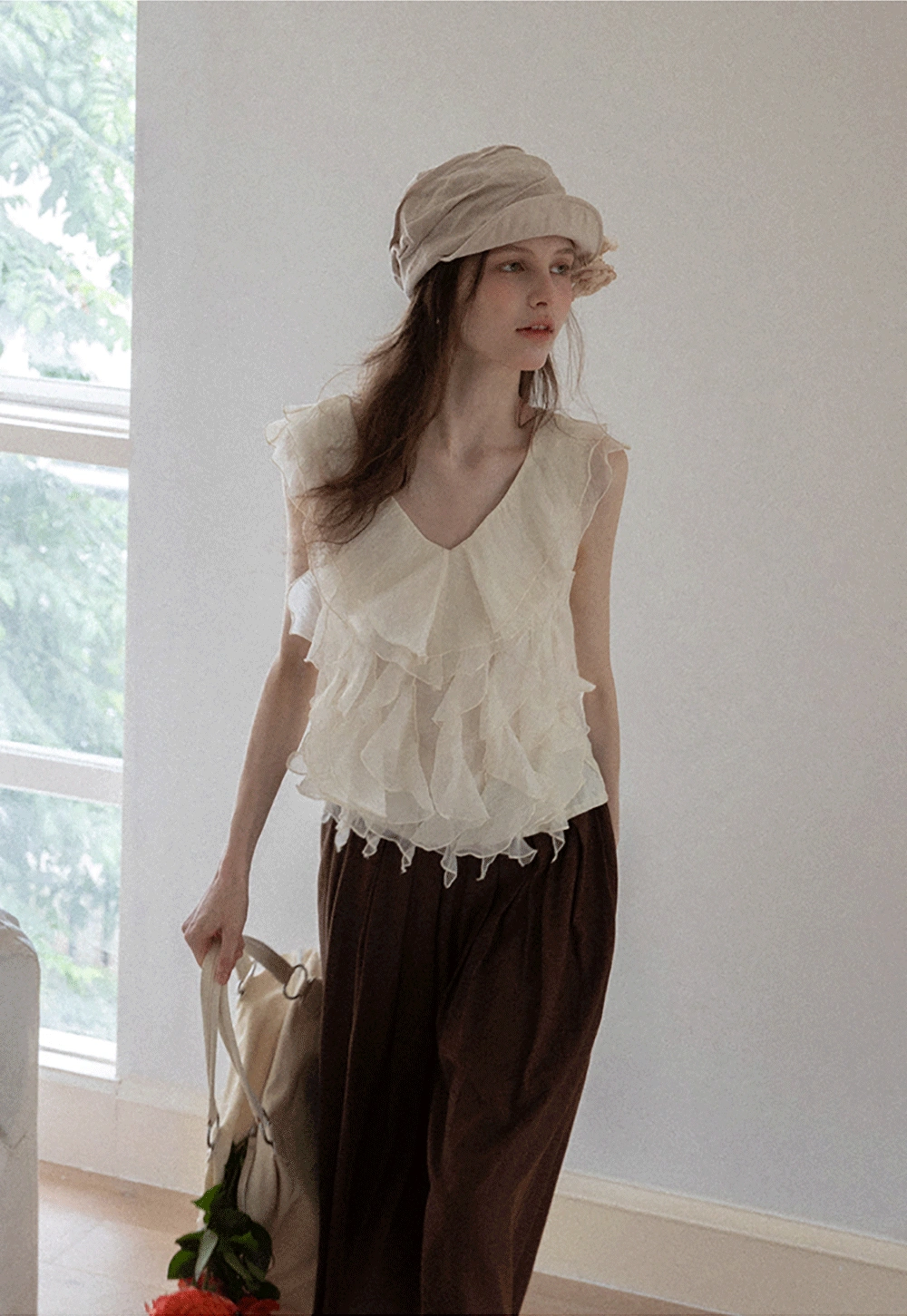 Women's Ruffle Layer Sleeveless Tank Top