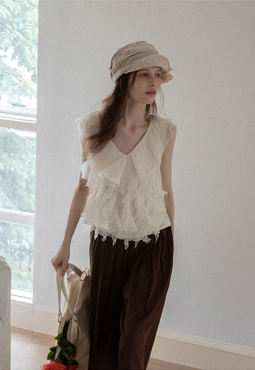 Women's Ruffle Layer Sleeveless Tank Top