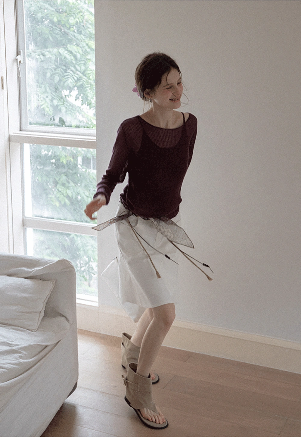 Women's A-Line Mini Skirt with Pockets