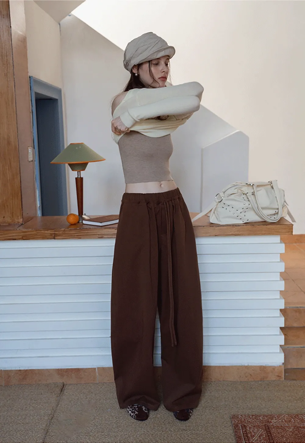 Women's Drawstring Wide-Leg Pants