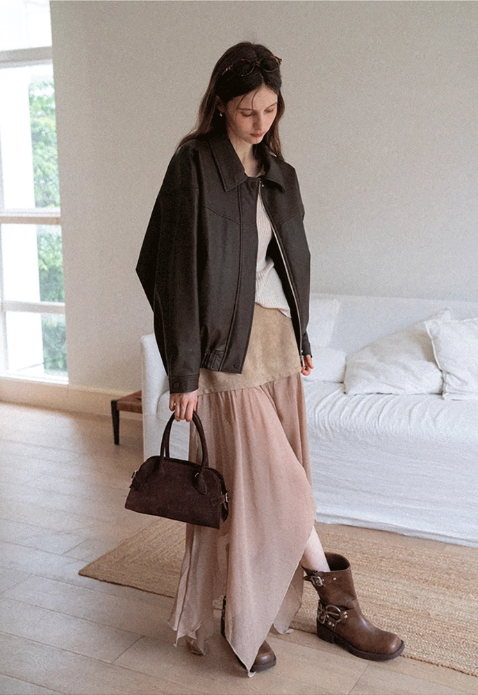 Patchwork Handkerchief-Hem Tie-Waist Skirt