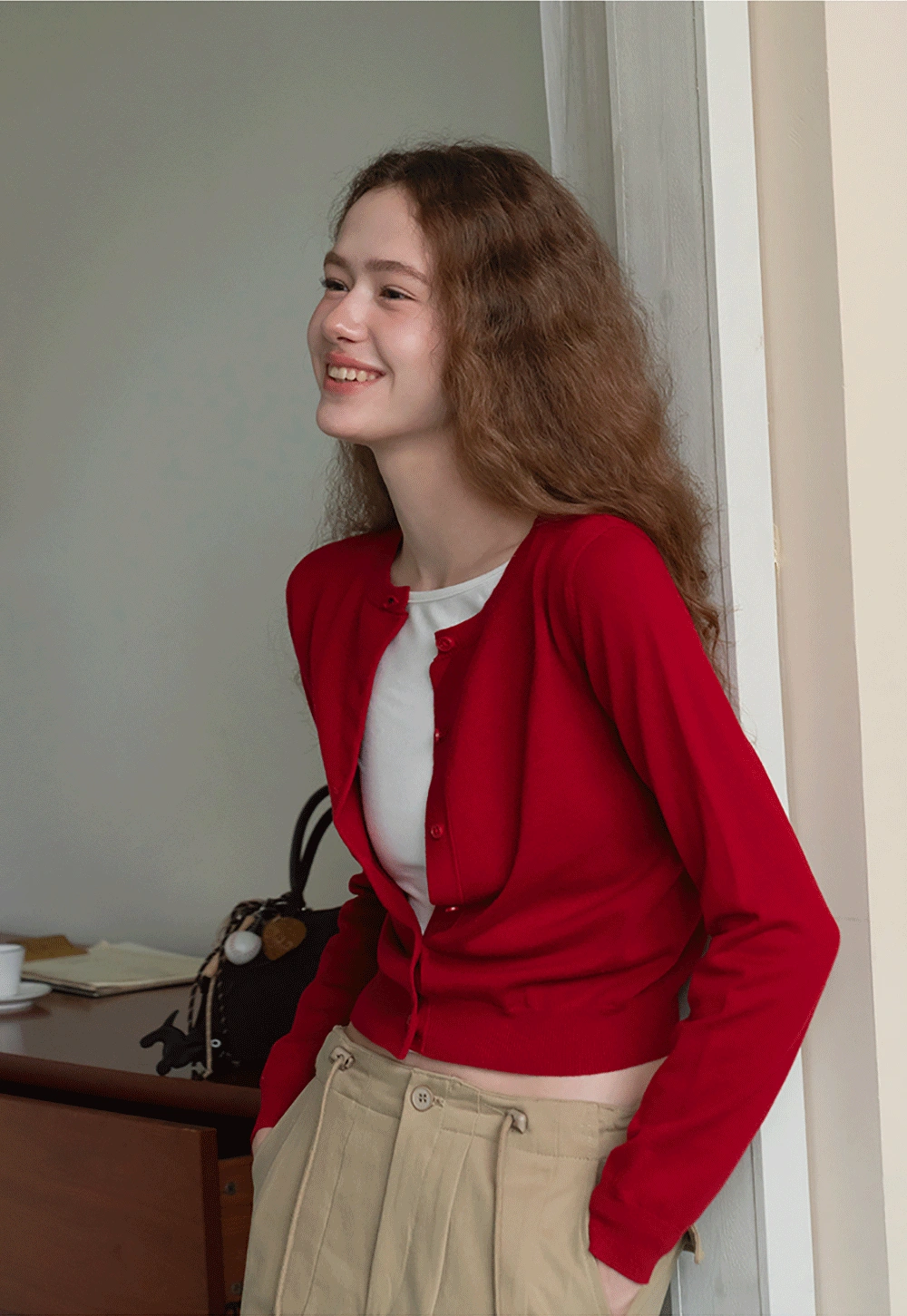 Womens Knit Button Down Cardigan