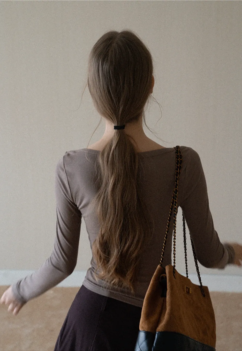 Women Boat Neck Ruched Long Sleeve T-Shirts