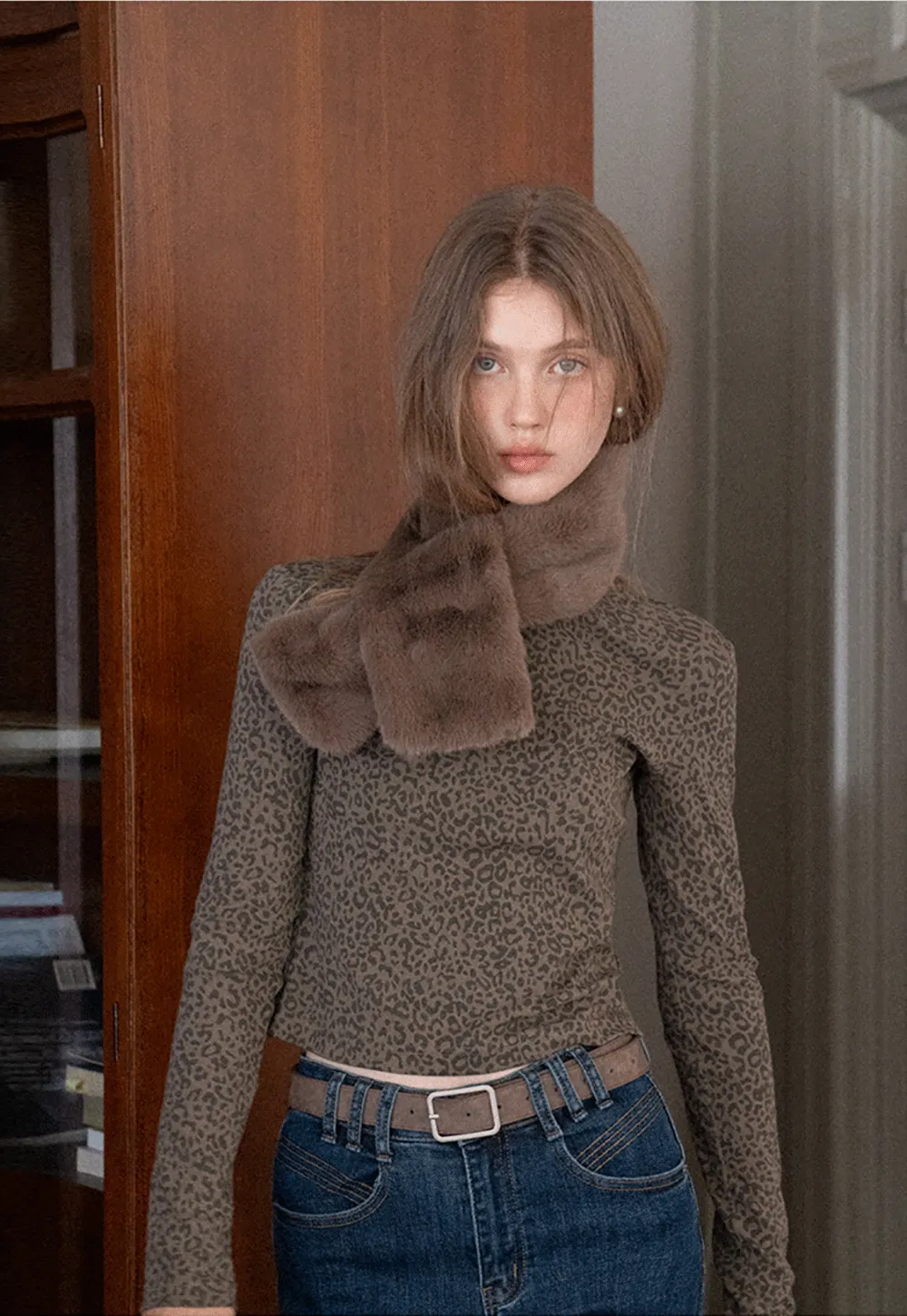 Leopard Print Long Sleeve Top