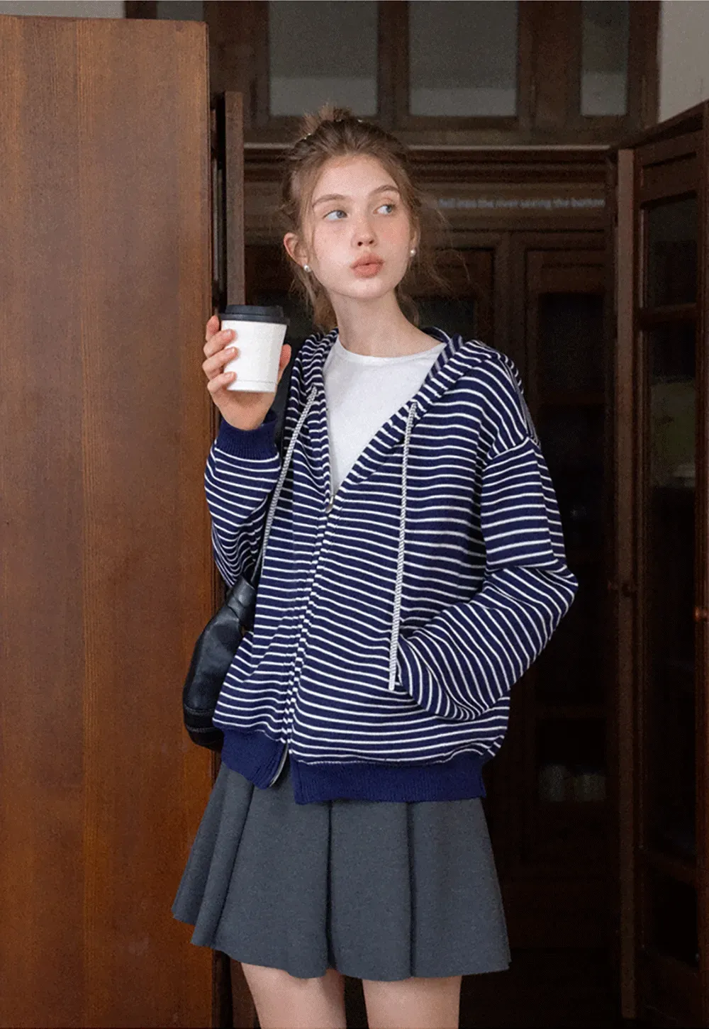 Striped Zip Up Hoodie