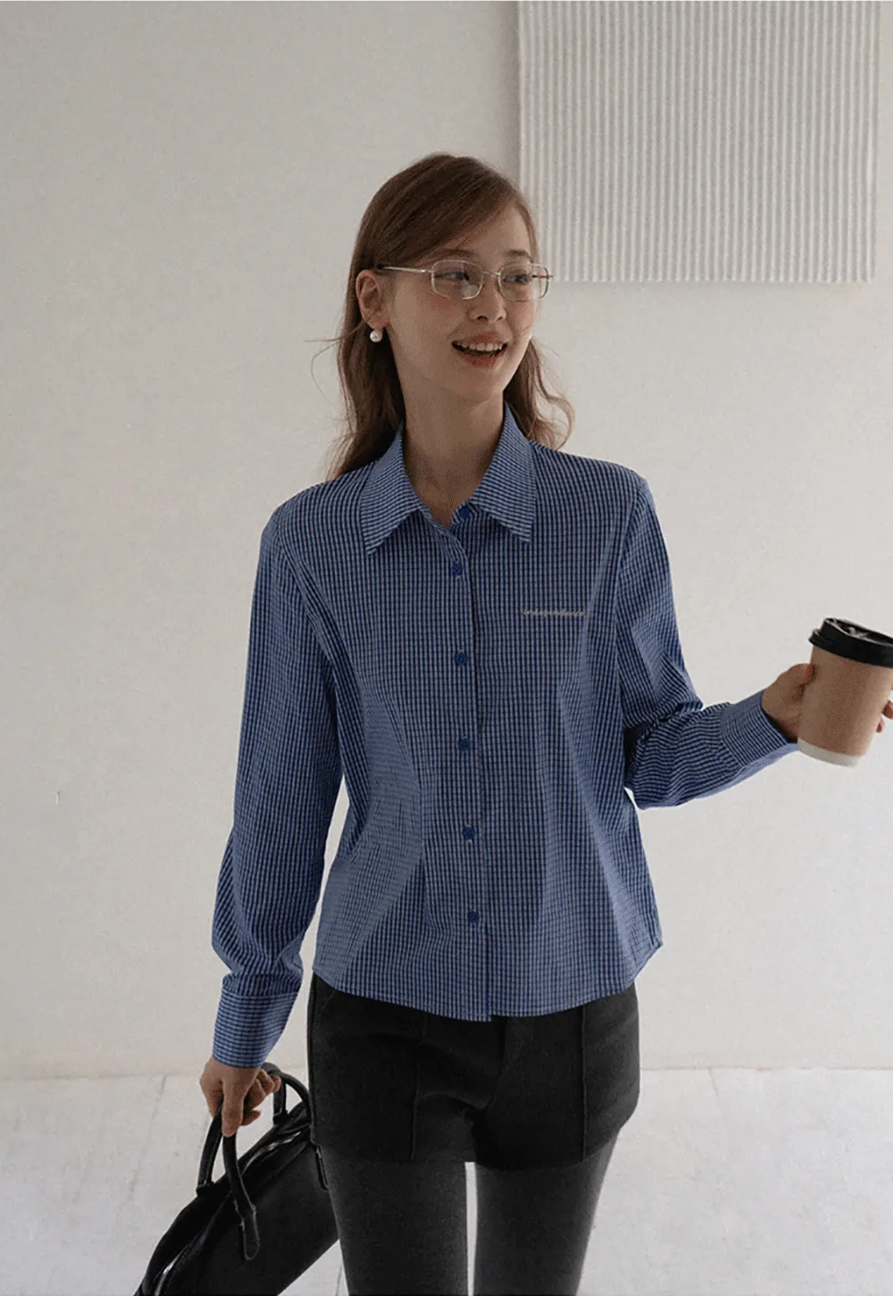 Blue Check Button Up Shirt