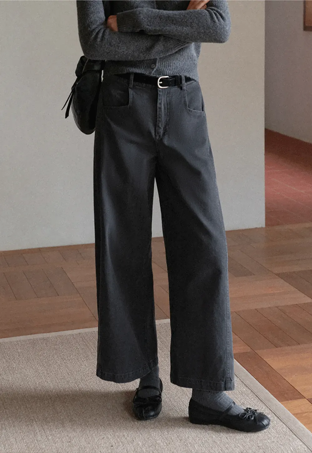 High-Rise Wide-Leg Denim Pants