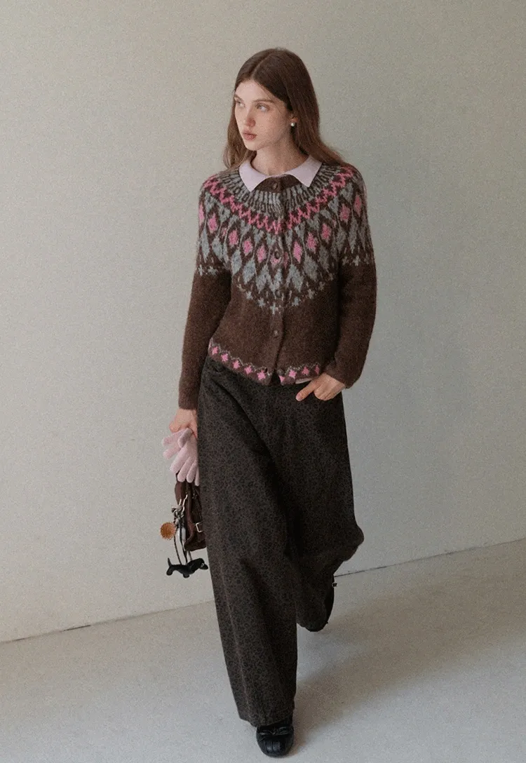 Vintage Fair Isle Knit Cardigan