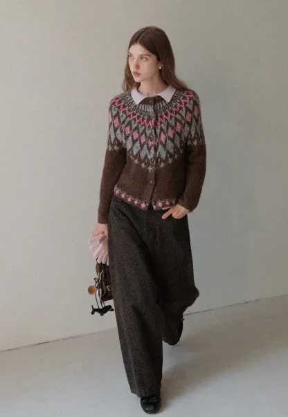 Vintage Fair Isle Knit Cardigan