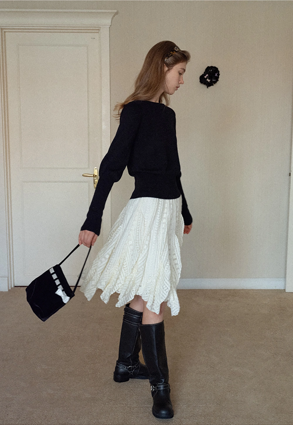 Lace Layered Ruffle Skirt Women Vintage