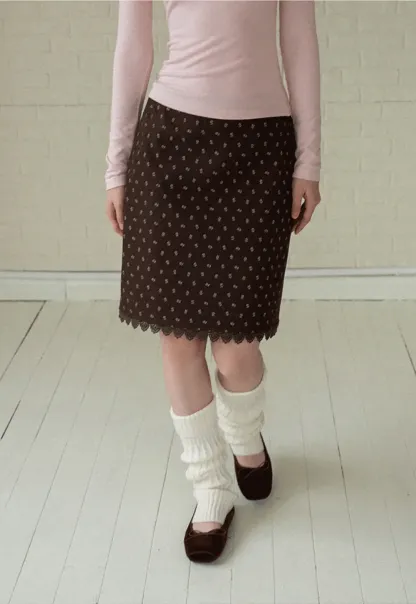Floral Jacquard Mini Skirt