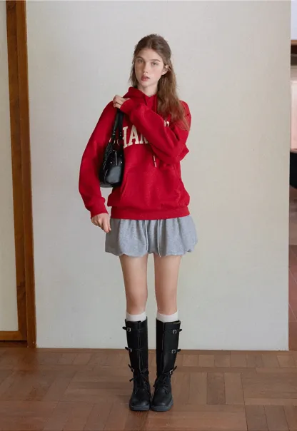 Stylish Hoodie with College Print