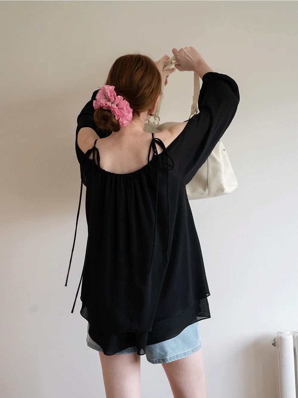 Women’s Off-Shoulder Black Blouse