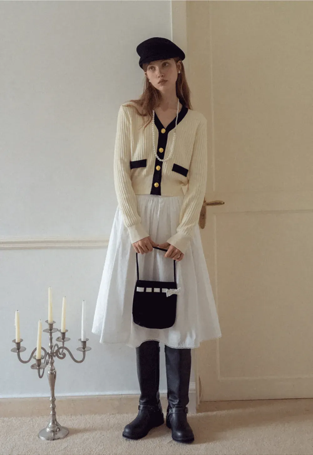 Wool Structured Newsboy Cap