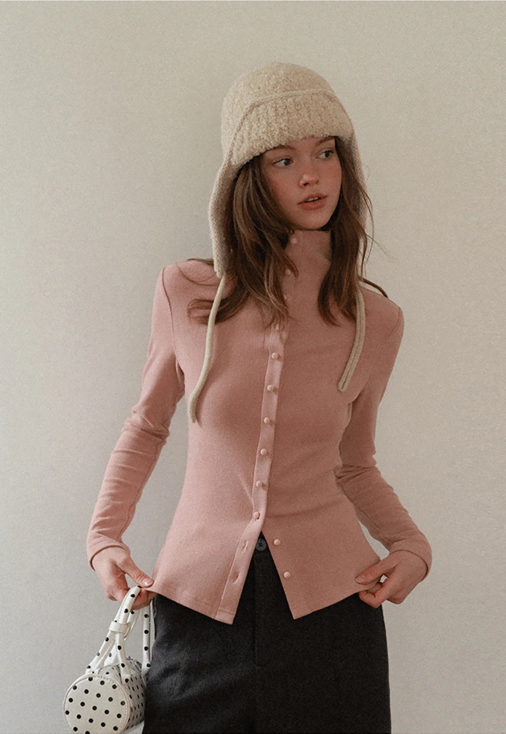 Elegant Ribbed Top with Button Detailing