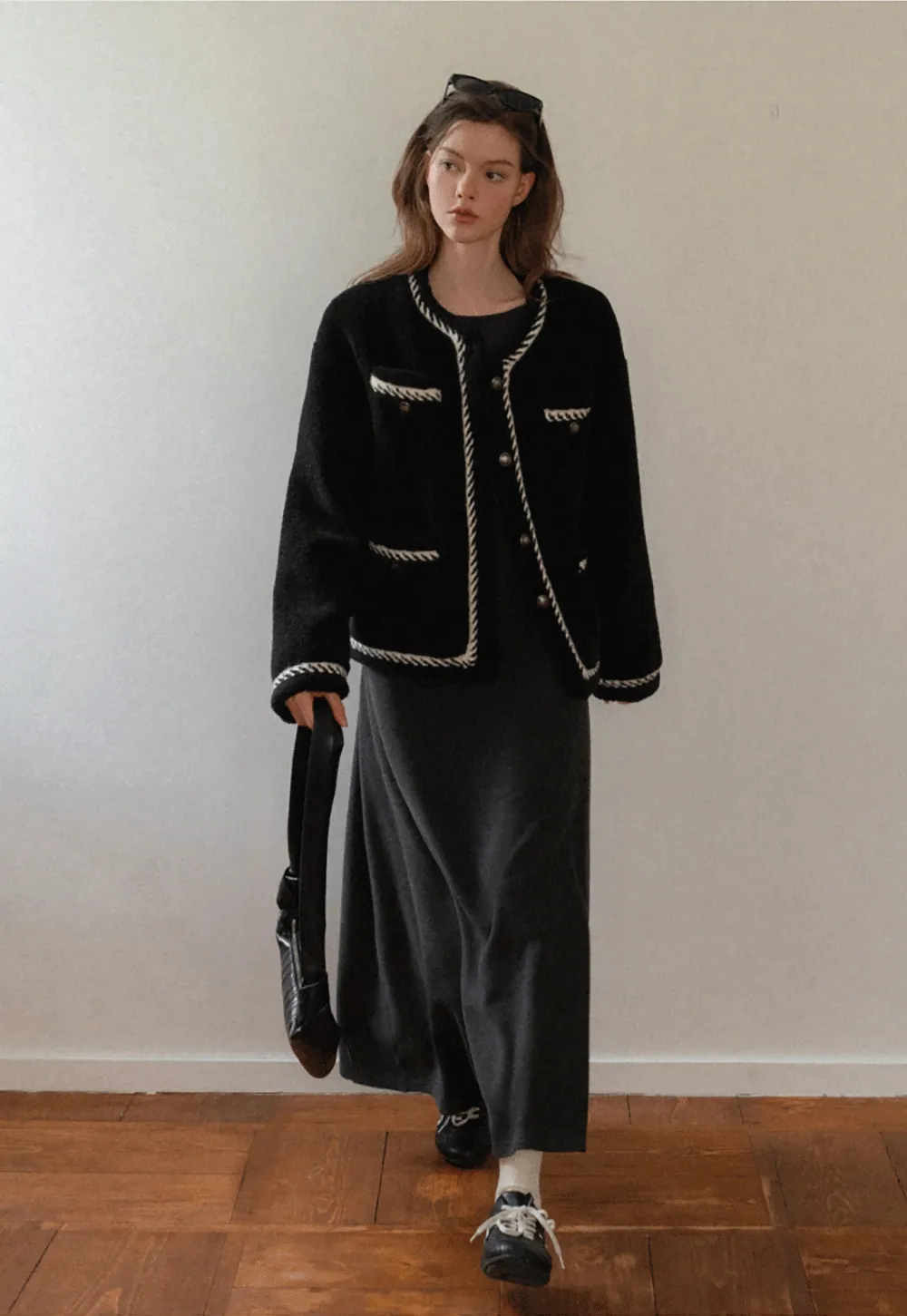 Chanel-Inspired Woven Quilted Short Jacket