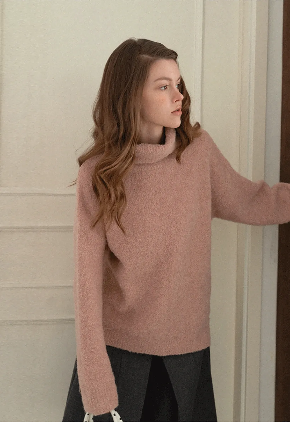 Oversized Turtleneck Knit Sweater