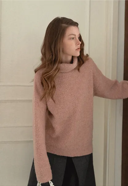 Oversized Turtleneck Knit Sweater