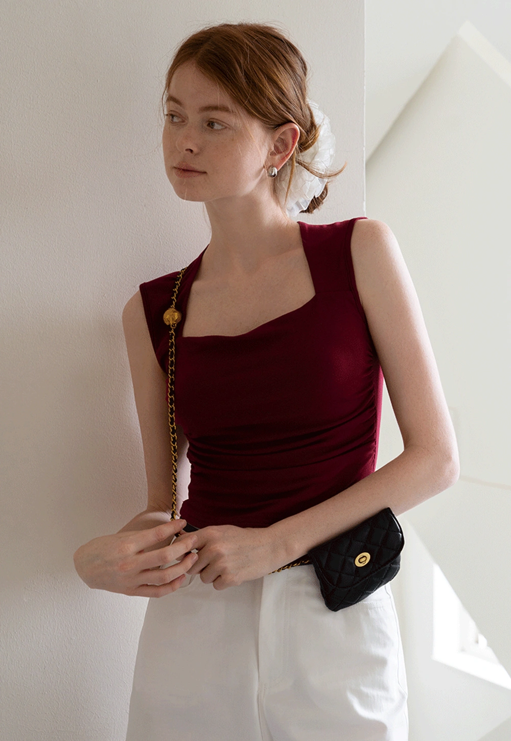 Women's Square Neck Ribbed Top