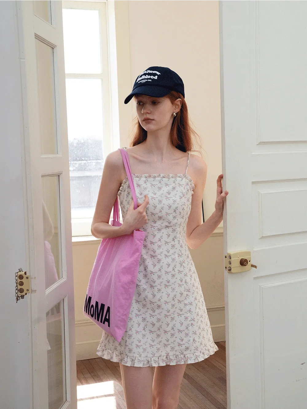 Floral Tie Strap Mini Dress