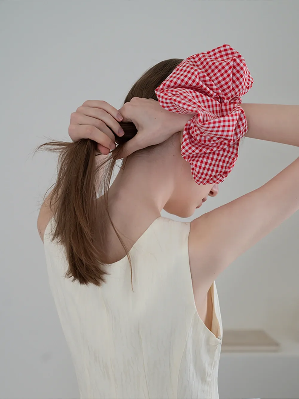 Plaid Aesthetic Scrunchie Hair Tie