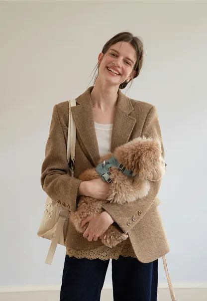 Classic Brown Tweed Blazer