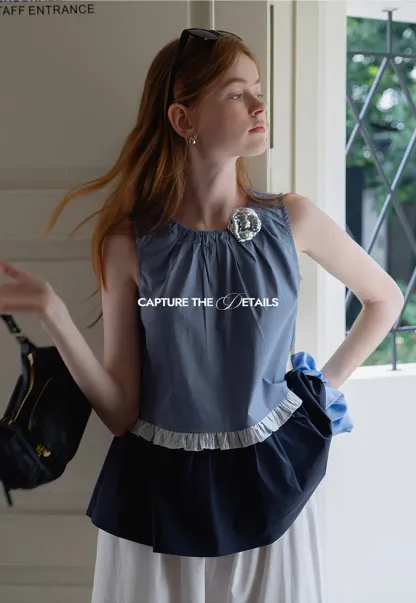 Women’s Layered Ruffle-Hem Sleeveless Vest