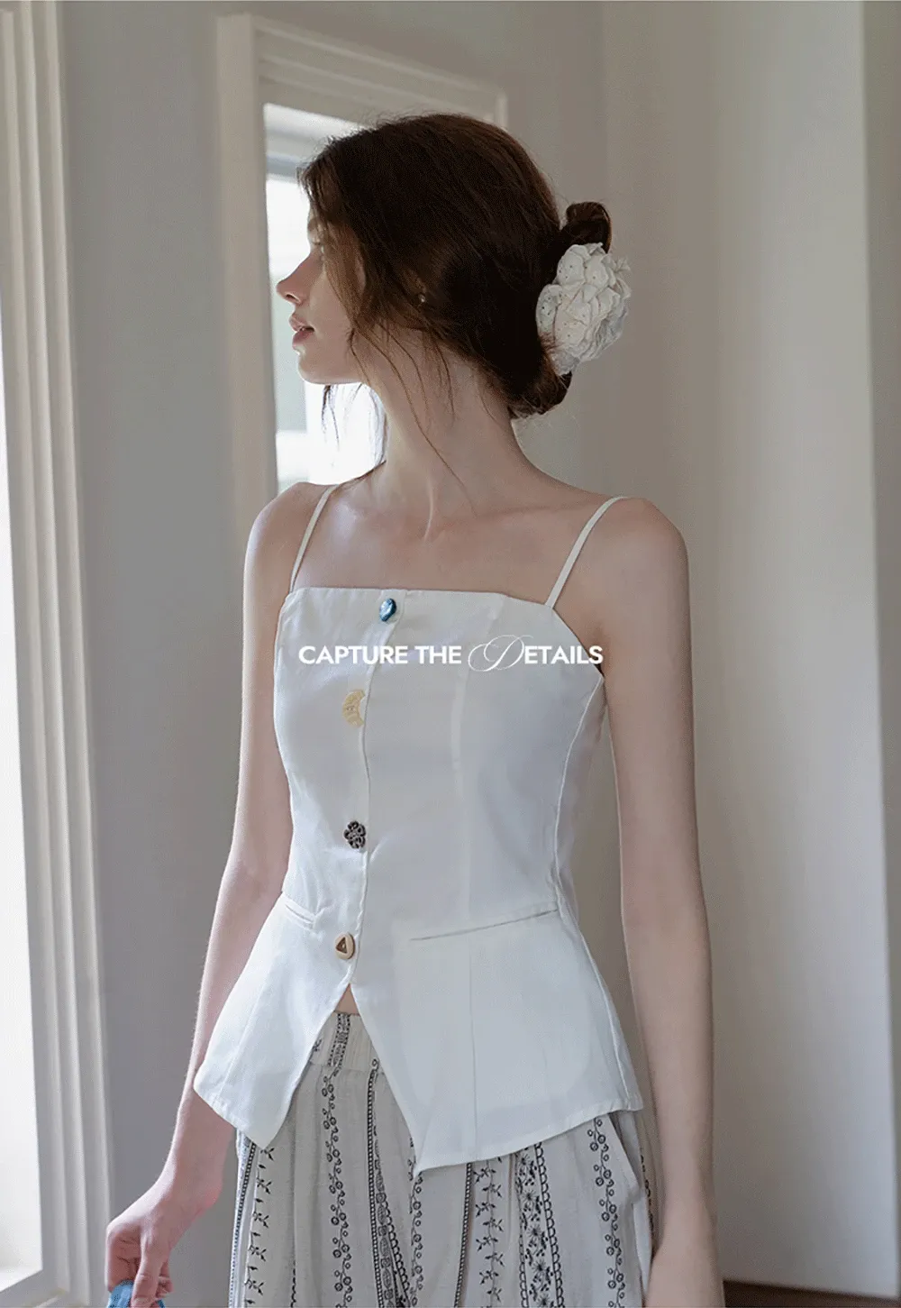 Chic Camisole Vest with Mixed Buttons