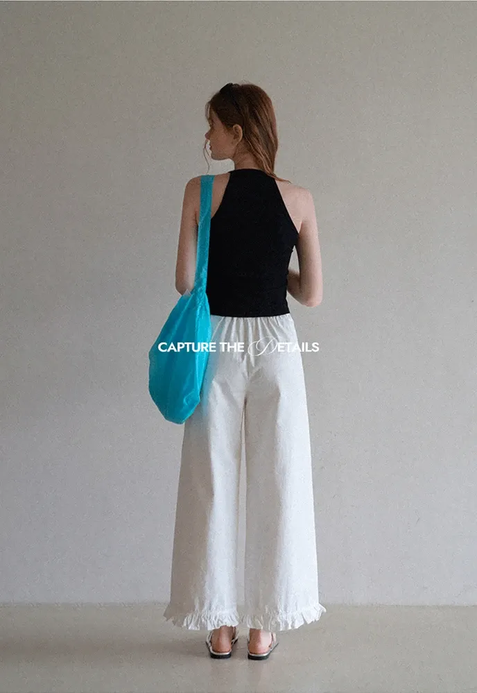Women’s Ruffle Hem Wide-Leg Pants