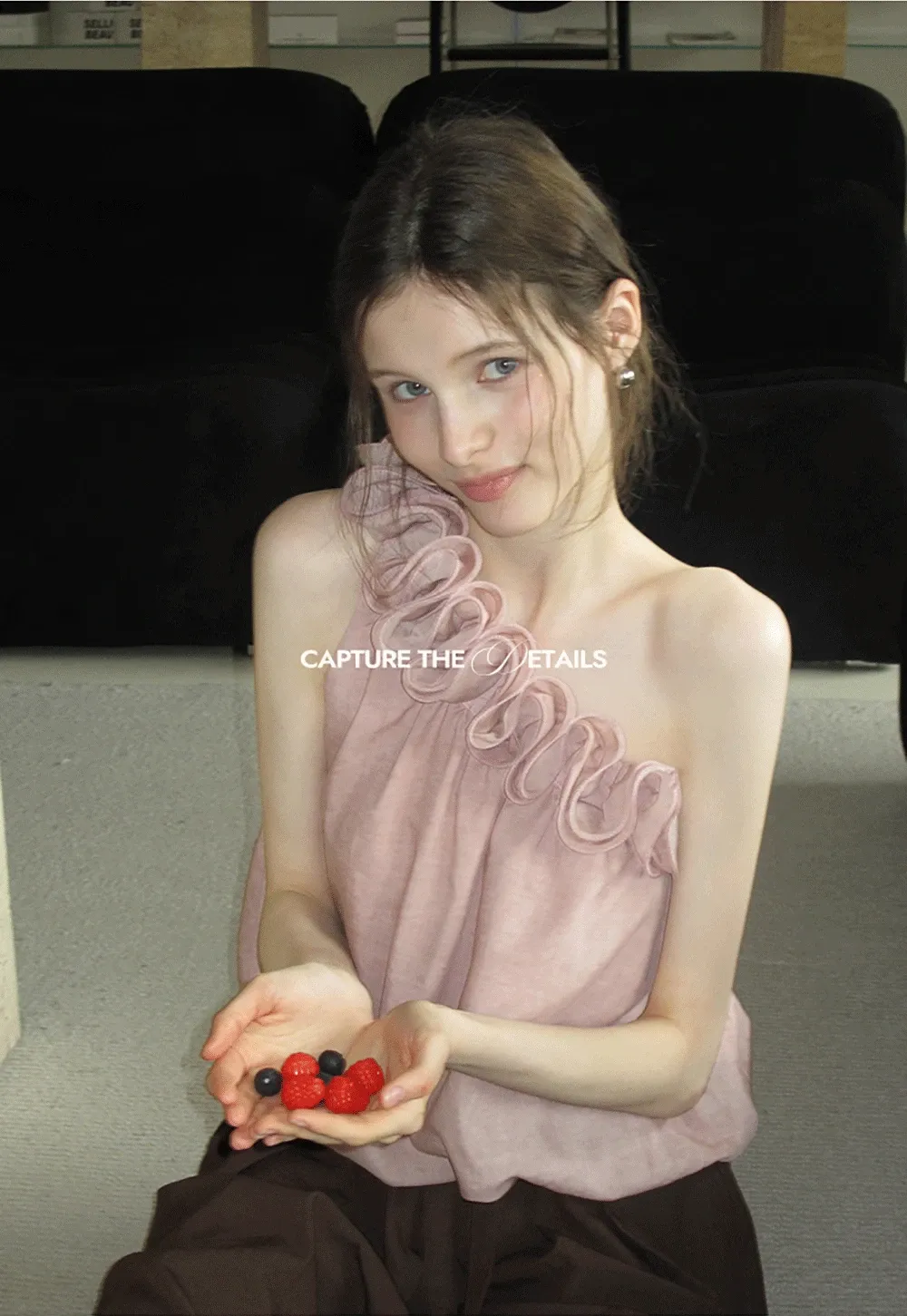 Women’s One Shoulder Ruffle Sleeveless Top