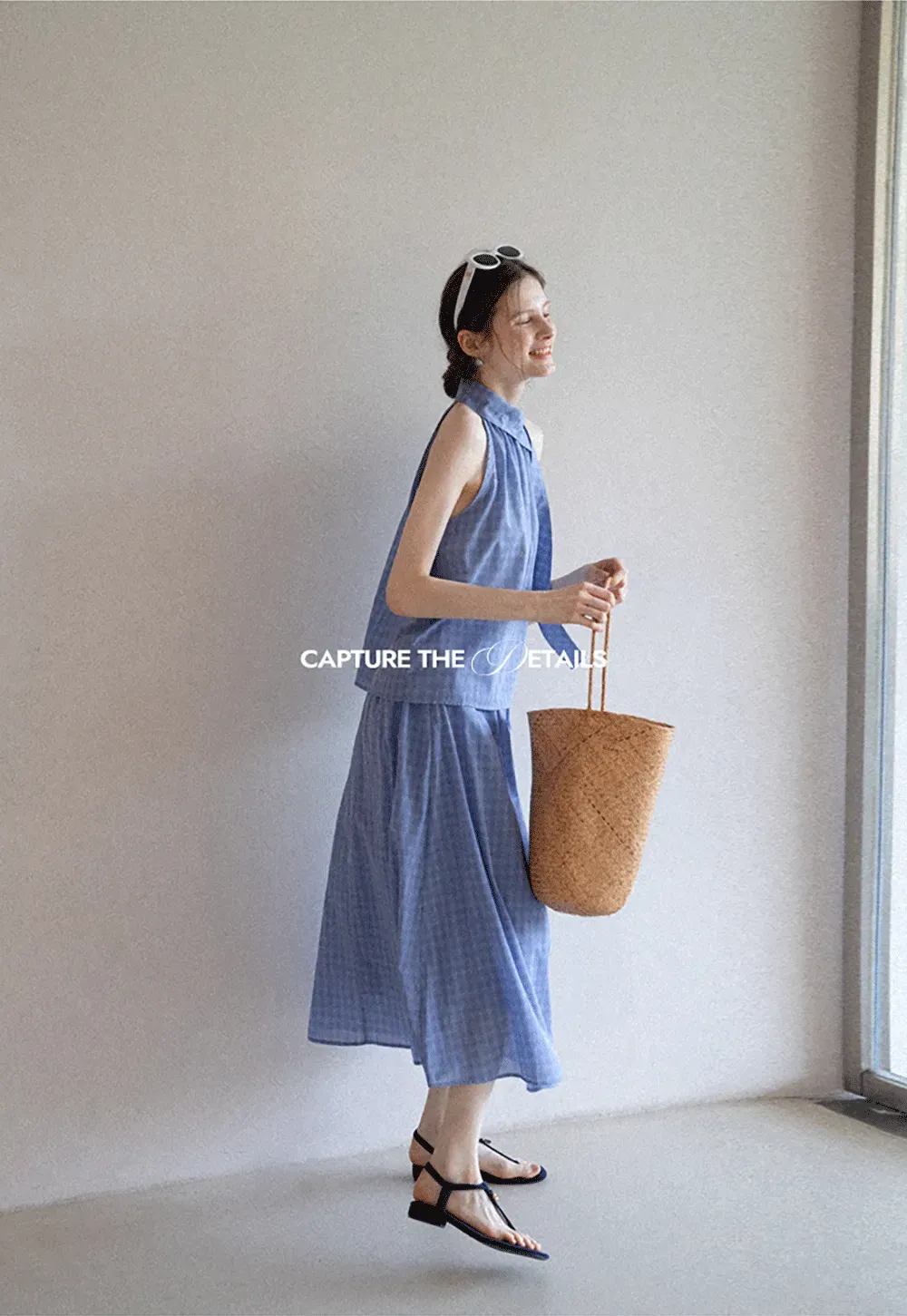 Gingham Halter Top & A-Line Skirt Set