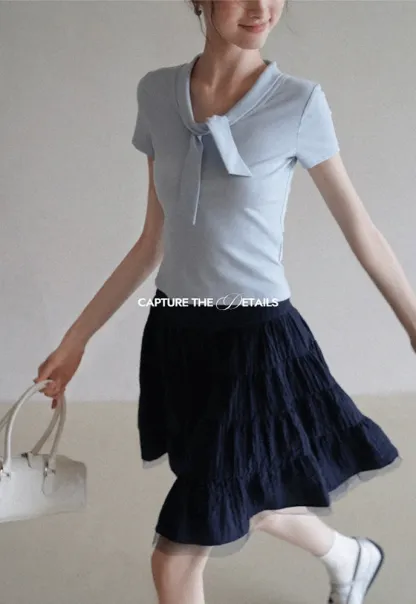 Women’s Tiered Crinkle Mini Skirt