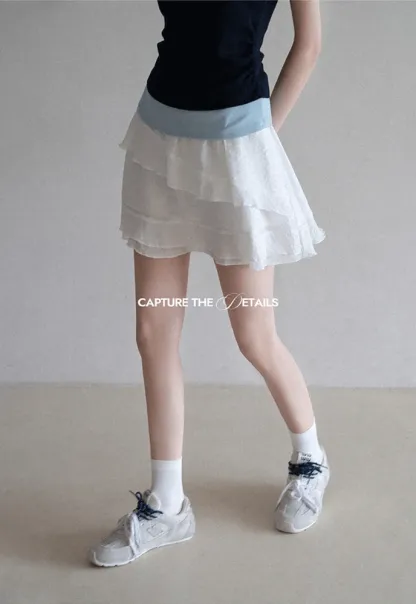 Women’s Asymmetrical Ruffle Mini Skirt
