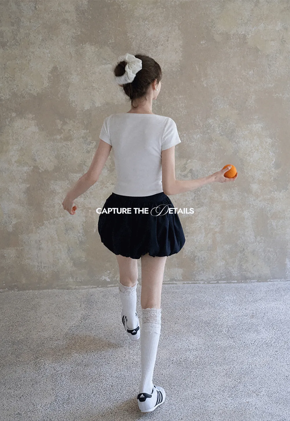 Women's Boat Neck Ribbed Tee with Embroidered Bow