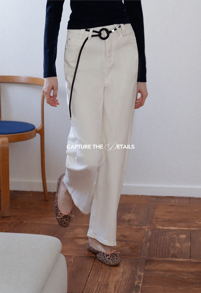 Wide Leg Jeans with Scarf Belt