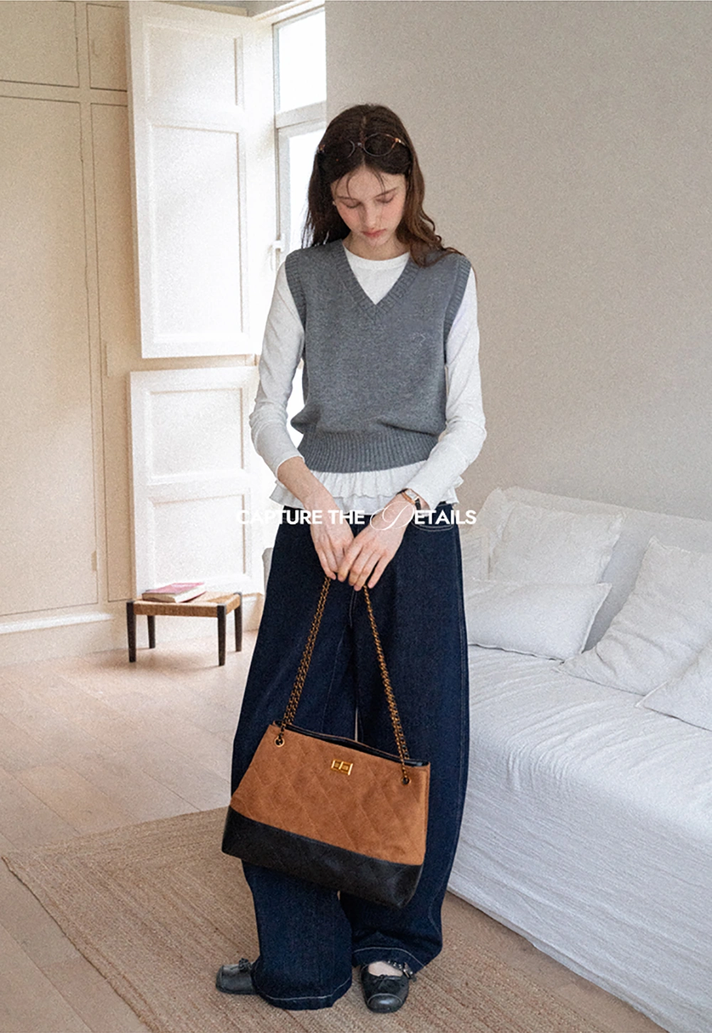 V-Neck Knit Sweater Vest