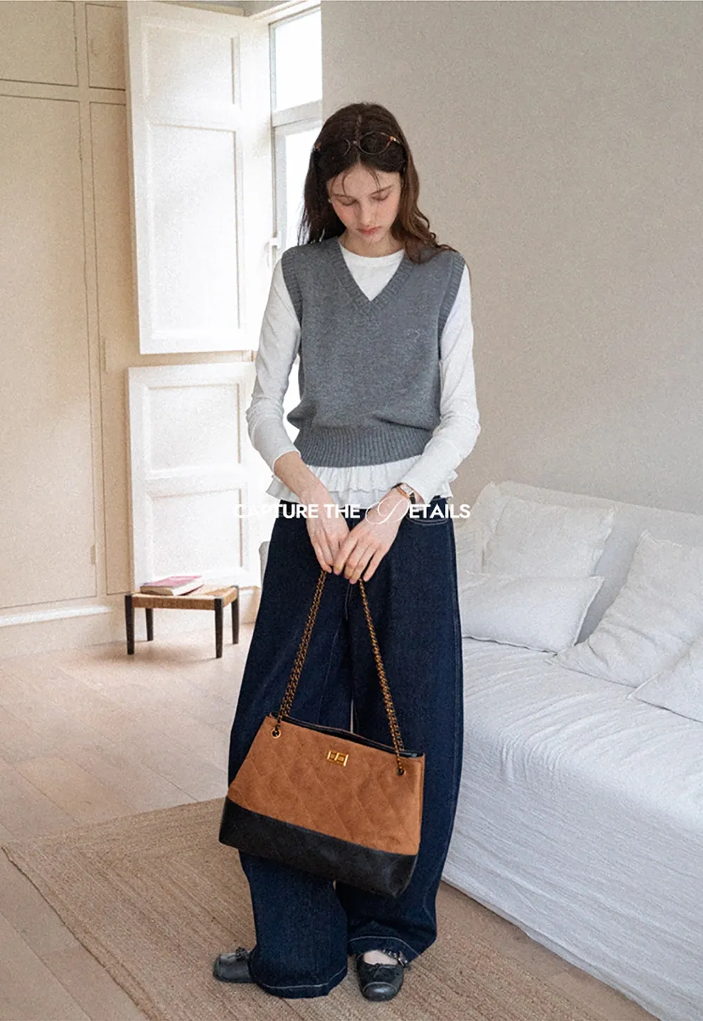 V-Neck Knit Sweater Vest