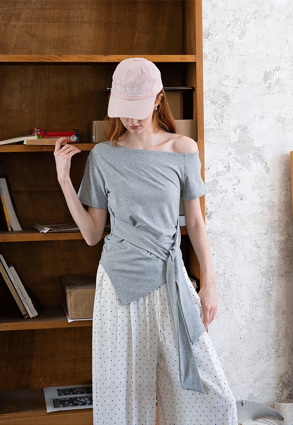 Off-Shoulder Top with Tie Waist