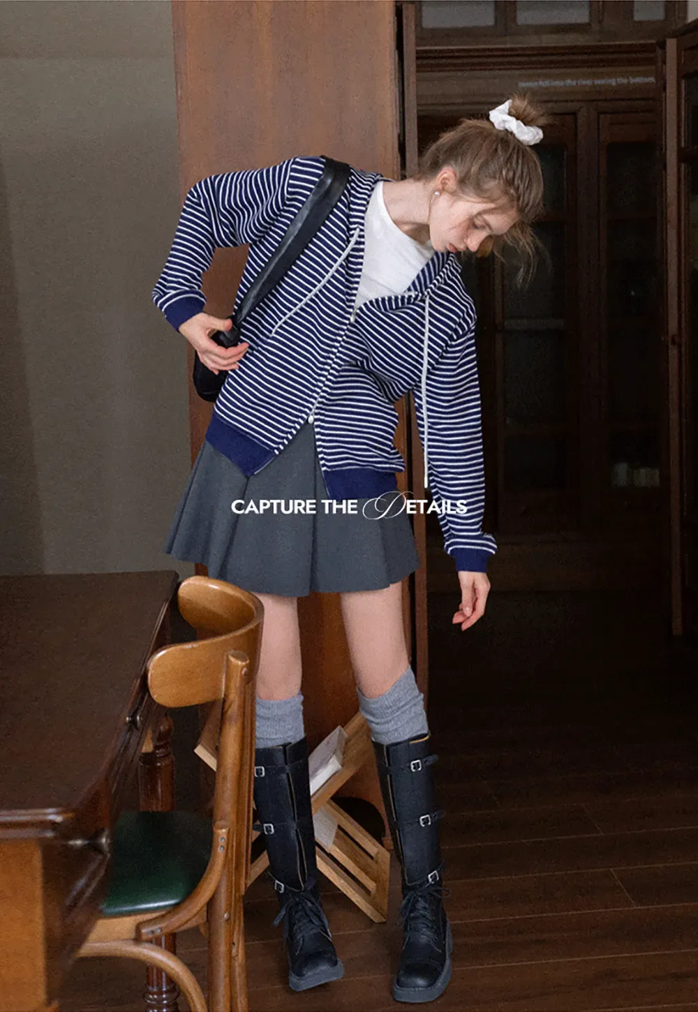 Striped Zip Up Hoodie