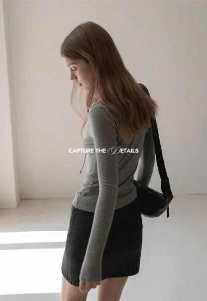 Ribbed Knit Mini Skirt