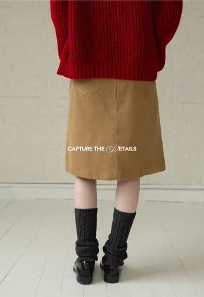 Corduroy A-Line Mini Skirt