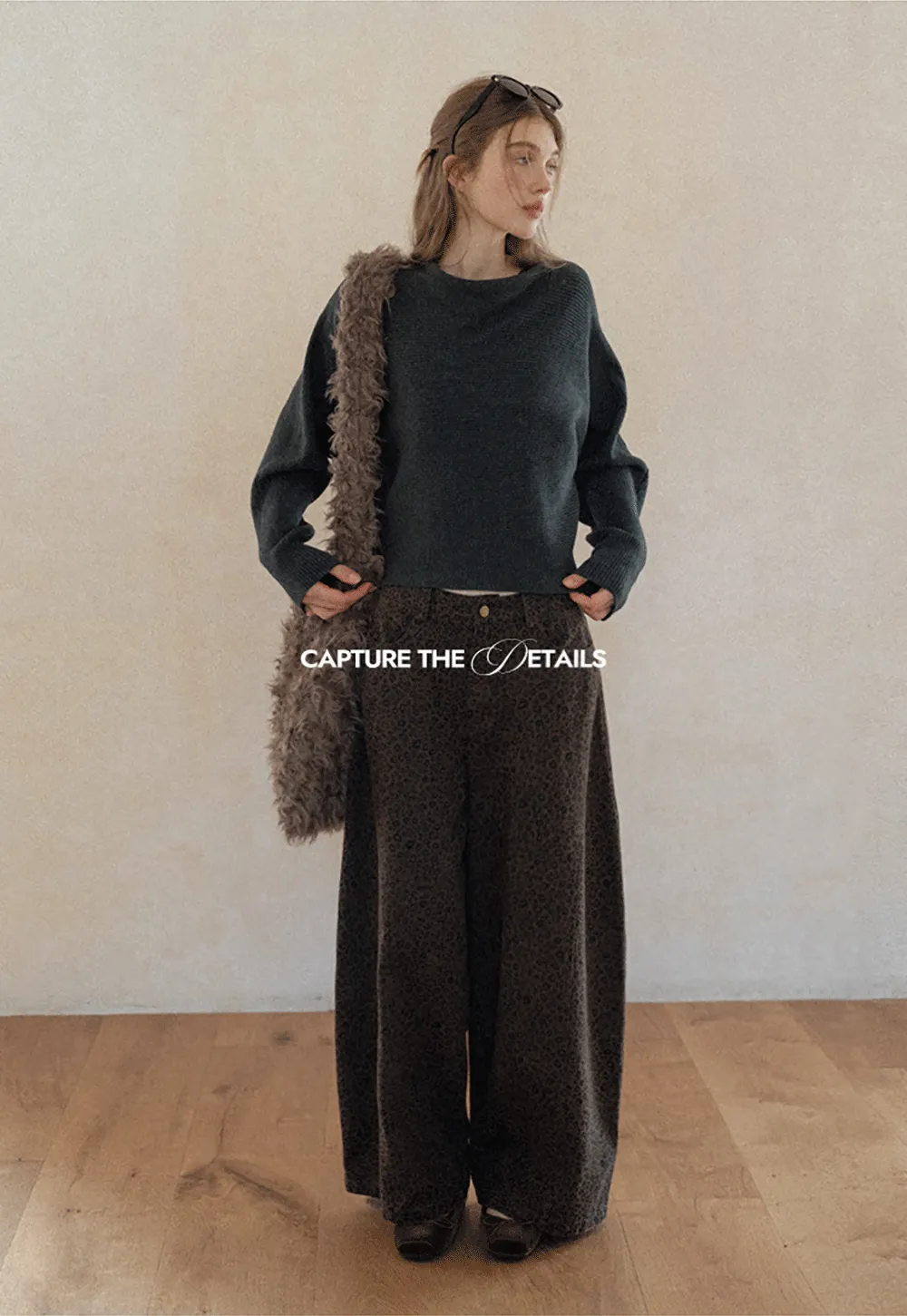 Ribbed Boat Neck Knit Sweater